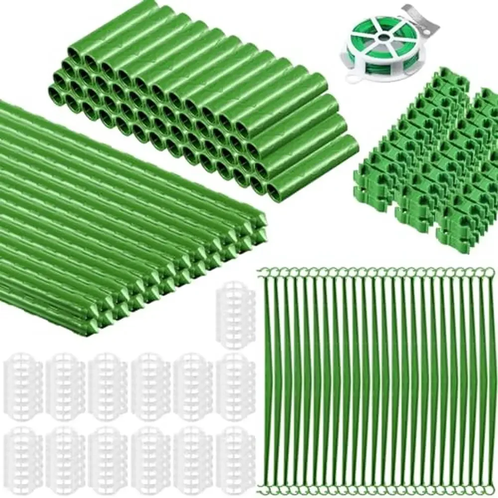405 Pcs Tomato Cage Garden Stakes Connector Kit Clips Twist Tie DIY Plant Support Kit Courtyard Balcony Lawn Planting Helper