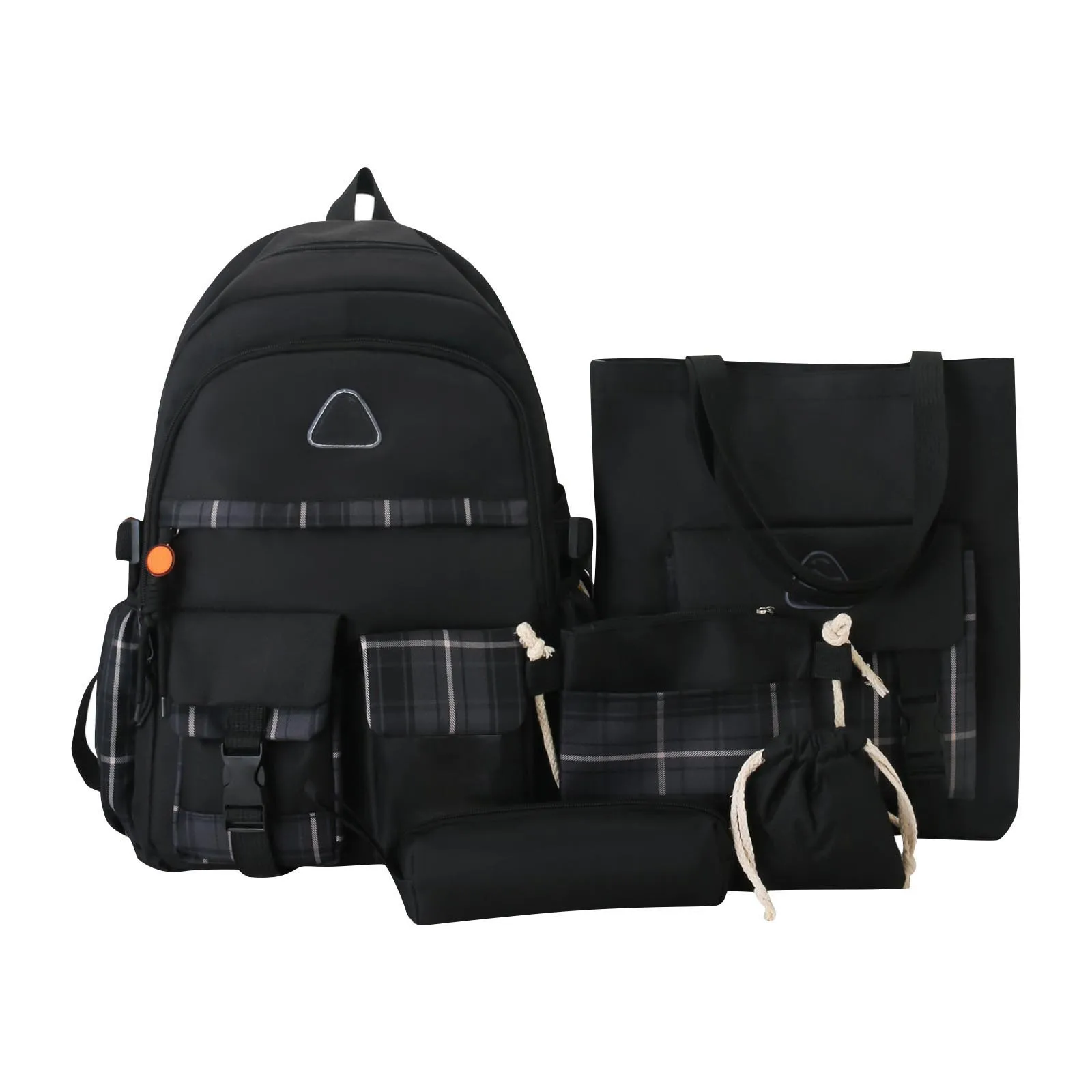 Five Piece Set Bag For Women Large Capacity Campus Backpack Shoulder Bag Small Crossbody Bag Pencil Case Storage Bag Set 2