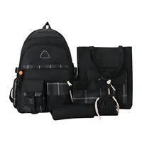 Five Piece Set Bag For Women Large Capacity Campus Backpack Shoulder Bag Small Crossbody Bag Pencil Case Storage Bag Set 2