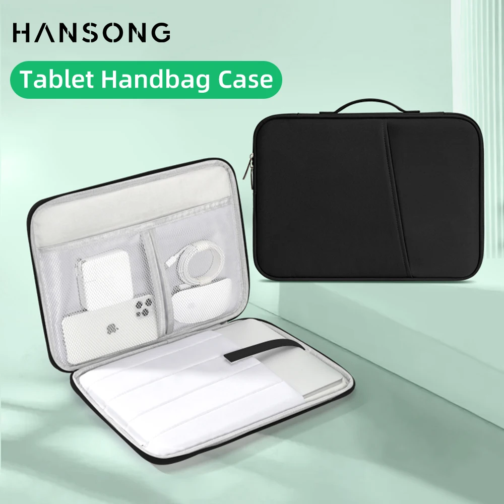 Tablet Bolsa Case para Ipad Samsung Xiaomi Lenovo Superfície 1113 Polegada Manga Bolsa à Prova de Choque Bolsa Protetora Multi Bolsos Capa