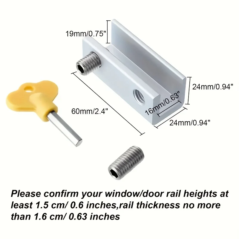 Sliding Window Locks Adjustable Security Window Lock Stoppers Aluminum with Key Childproof Safety Lock Clamps child lock safety lock door window lock