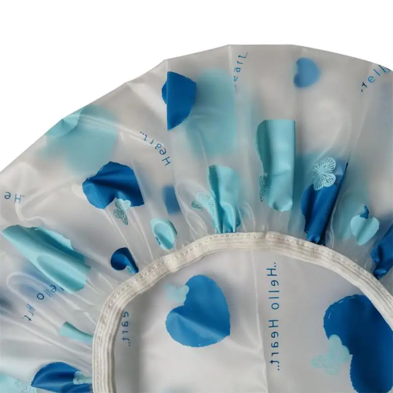 Bashroom Shower Cap Waterproof Thicken Elastic Bath Hat Dustproof Cap Hair Salon Bashroom Supplies Shower Caps Random Pattern 5