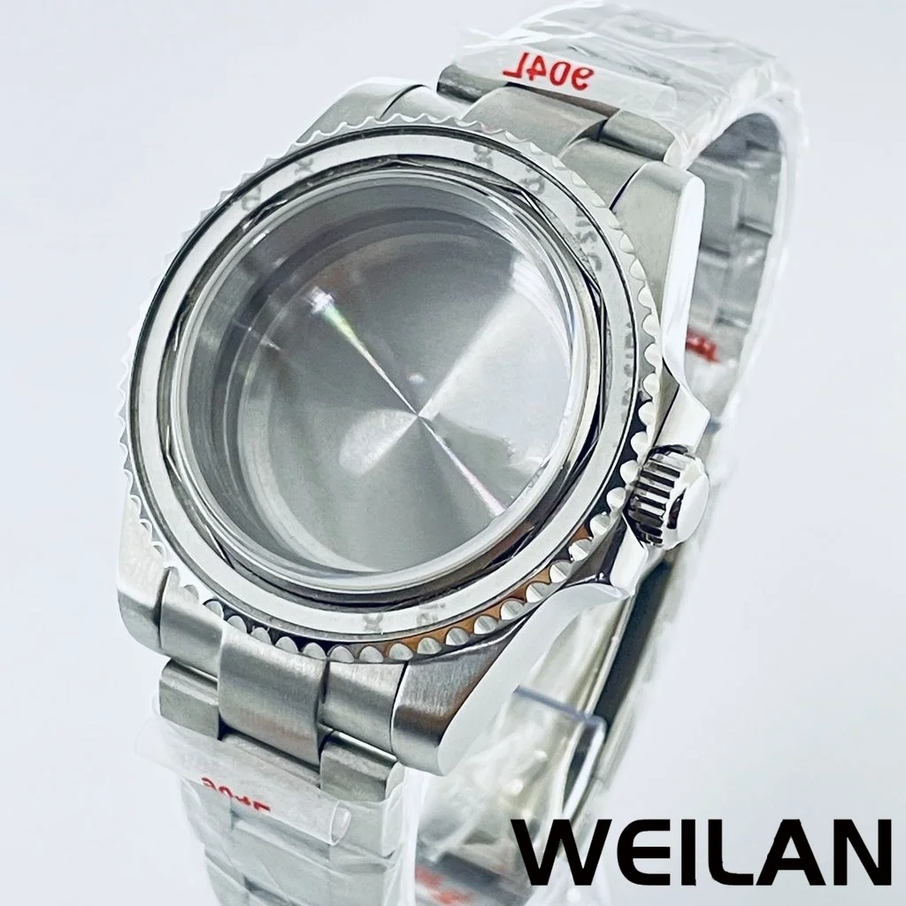 Silver Watch Case with Ceramic Bezel and Sapphire Crystal
