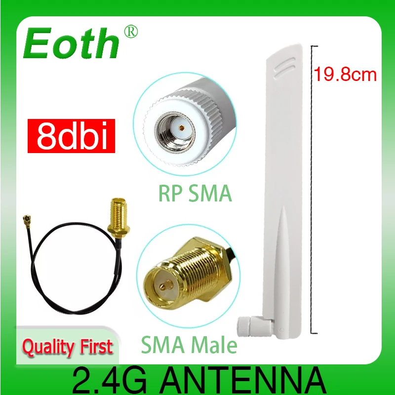 Adaptador Wifi Antenas WiFi 8dBi Cables RP-SMA (Pack De