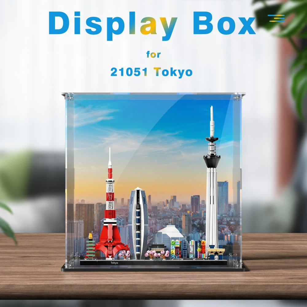Acrylic Display Box for Lego 21051 Tokyo Dustproof Clear Display Case