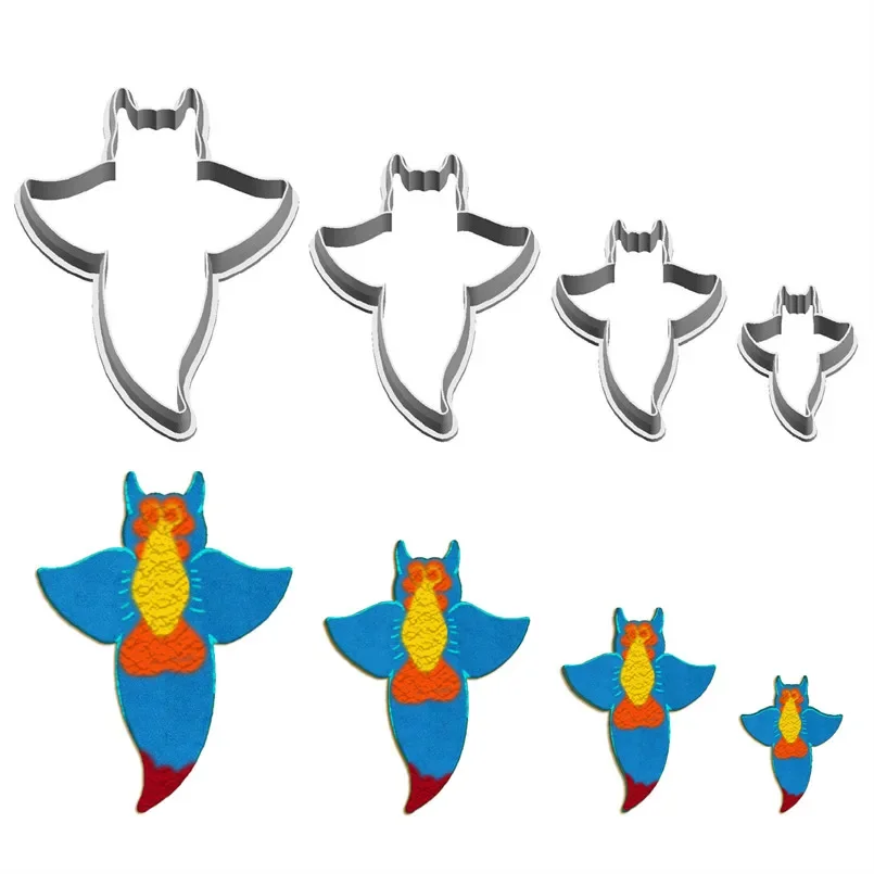 Four Specifications Cartoon Marine Animal,Clione Limacina,Plastic Molds,Cake Fondant Tools,Cookie Sushi and Fruits Cutters