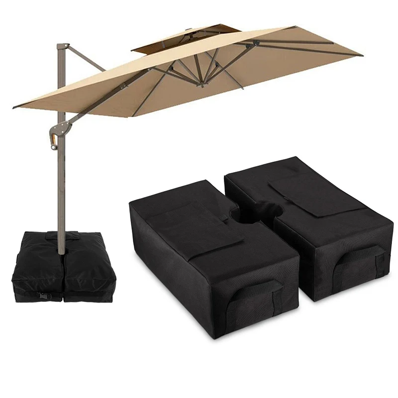 18" Patio Umbrella Base Weight Bag Square Round Weights for Outdoor Umbrella Stand Durable Portable Weatherproof Sand Bags