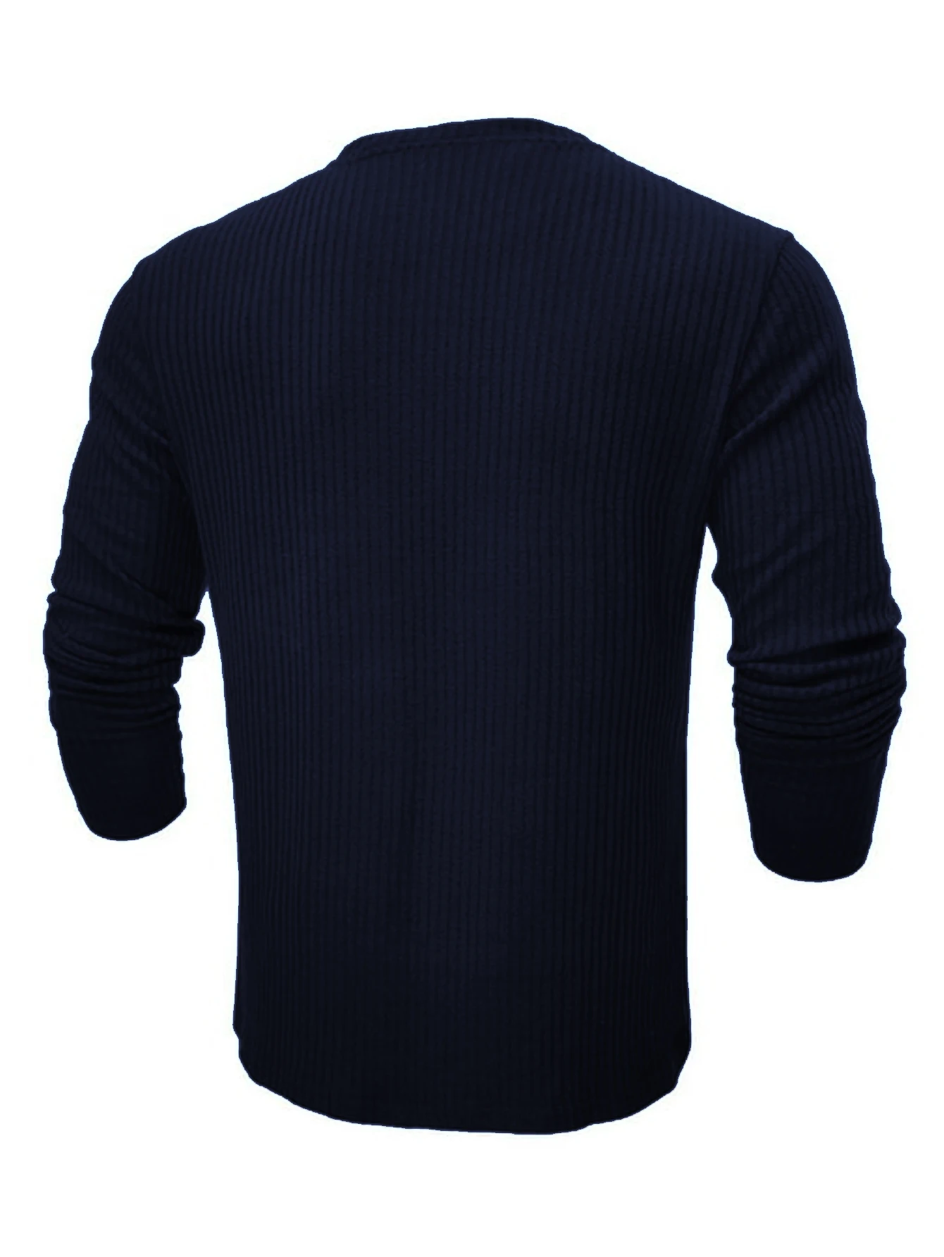 Herren Rundhals Langarm Strick-T-Shirt Einfarbiger Pullover Lässige & Formelle Passform Perfekt für Tägliches Tragen – Detail 16