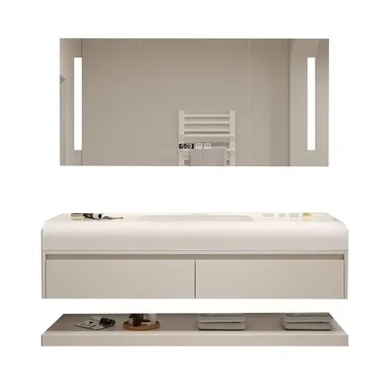 Whole Washbin Bathroom Cabinet Combination Simple Wash Basin Curved Countertop Bathroom Customization Washstand