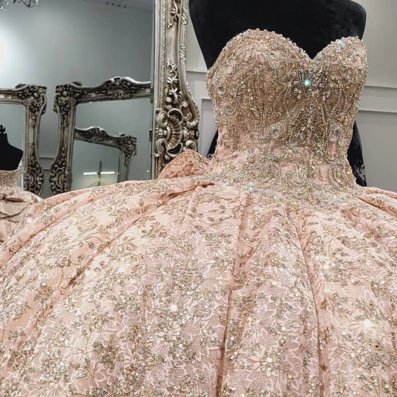 Sweetheart Quinceanera Dress Off the Shoulder Party Sweet 16 Ball Gown Appliques Lace Beads Graduation Prom
