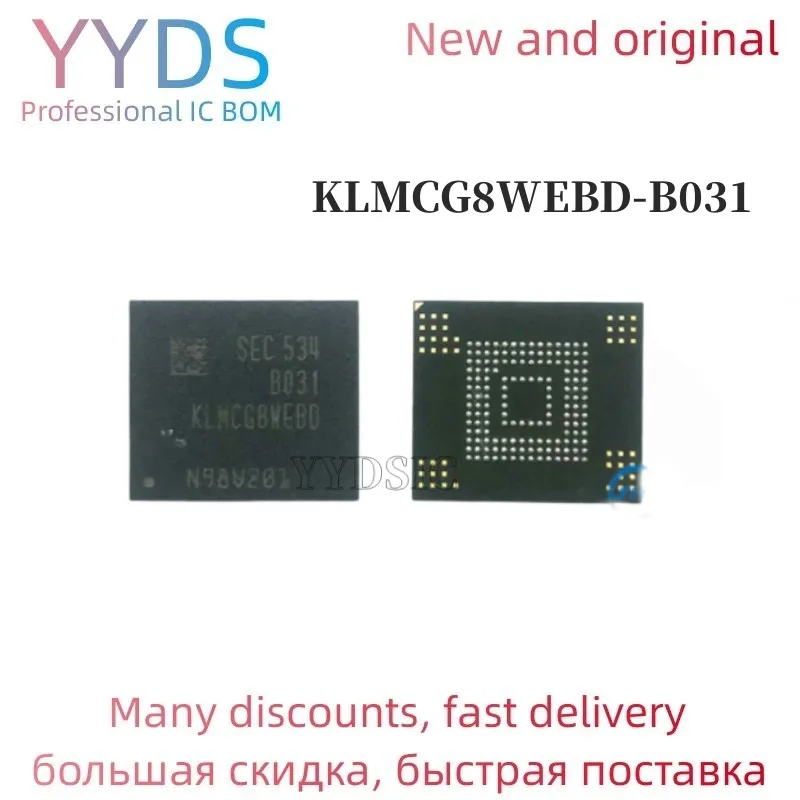 

100% Новый оригинальный встроенный чип памяти KLMCG8WEBD B031