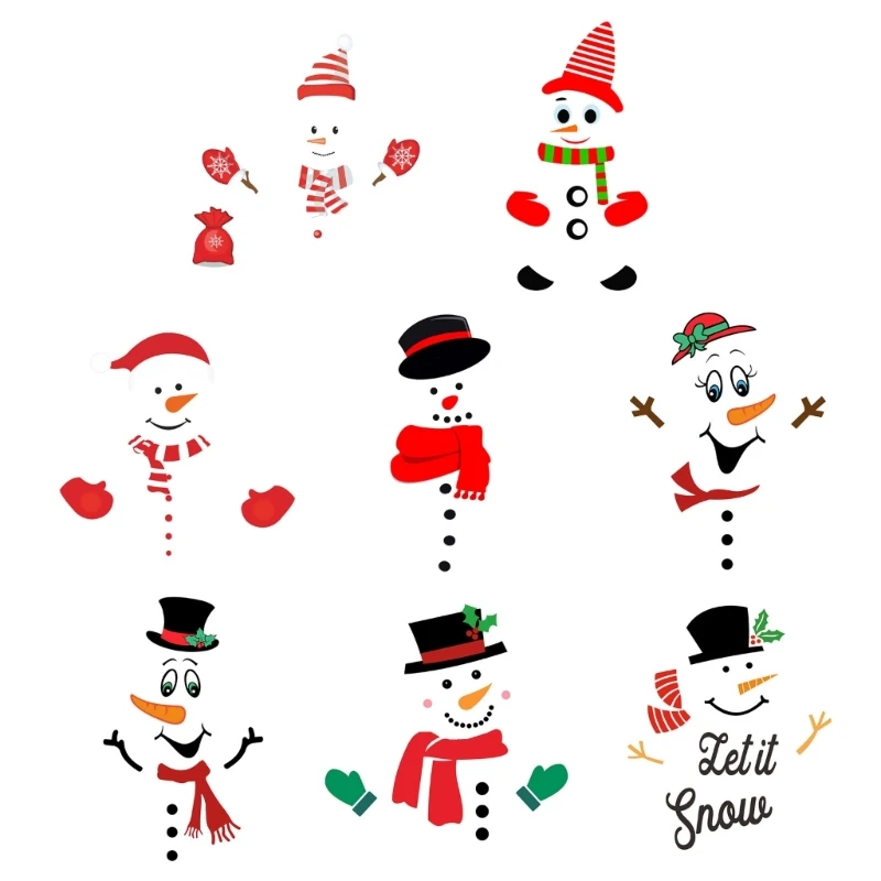 

Christmas Cartoon Snowman Refrigerator Sticker Fridge Magnet Stickers for Home Holiday Festival Party Decor