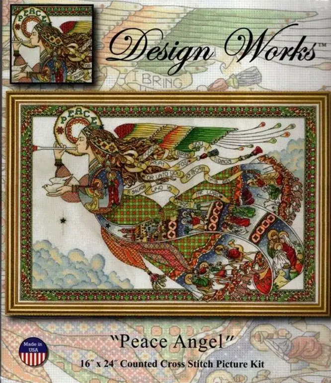 

Набор для вышивки крестиком DW 5993 Angel of Peace 70-49, Набор для вышивки крестиком Aida 14CT 14CT, холщовая ткань, декор для гостиной