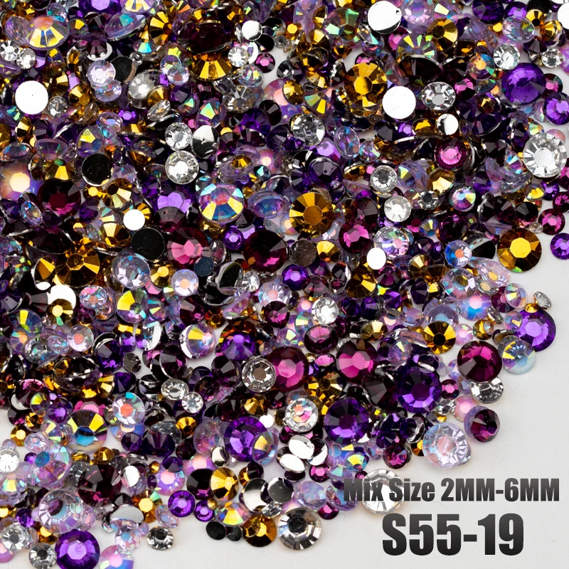 VDD 30/100g Neue Mix Größe 2-6mm Harz Strass Kristall Farbe AB Flatback Steine für DIY Handwerk Nail art Dekorationen Großhandel – Detail 24