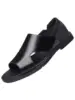 Leather Sandals Men's Summer Casual Anti-slip Soft Bot Wear-resistant Heel Men's Slippers Beach Driving oes Breathable O...