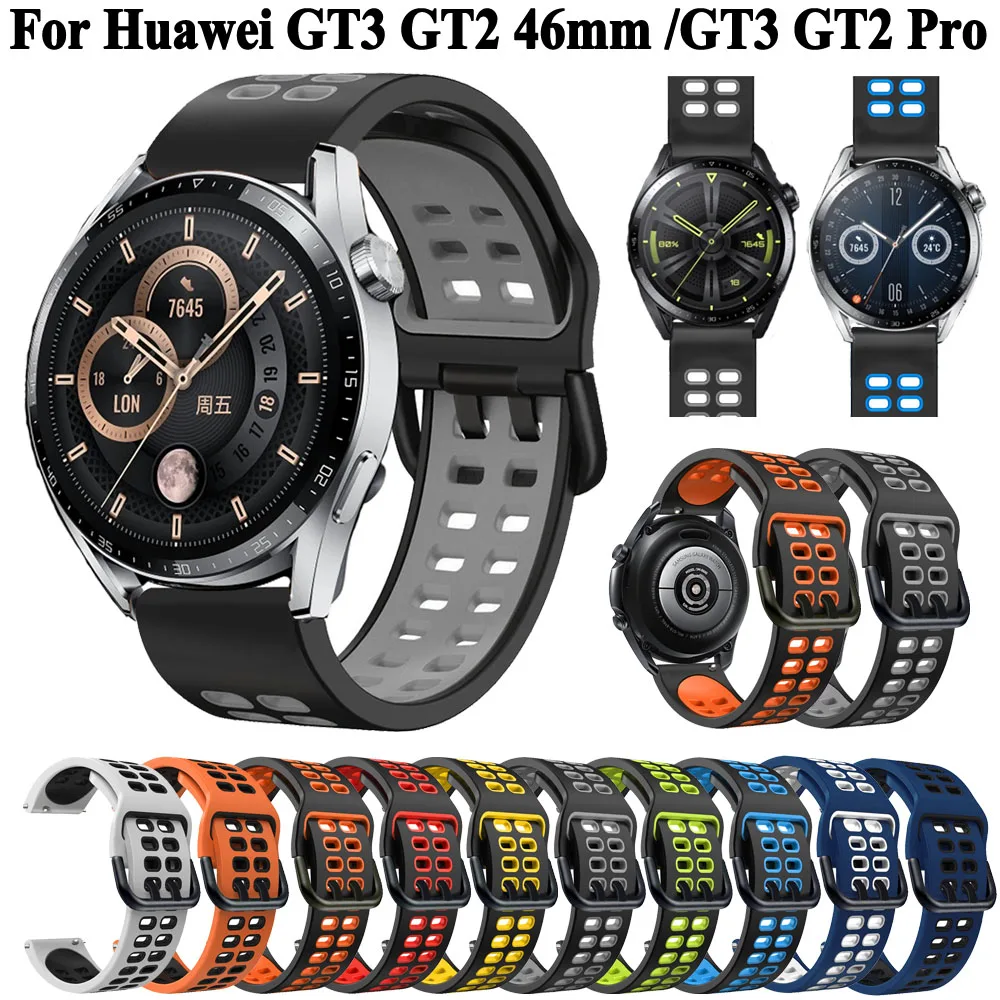 

For Huawei Watch GT 3 GT2 Pro 46mm Sport Silicone Wrist Strap Huawei GT Runner GT3 GT 2 42mm Quick Release Watchband Bracelet