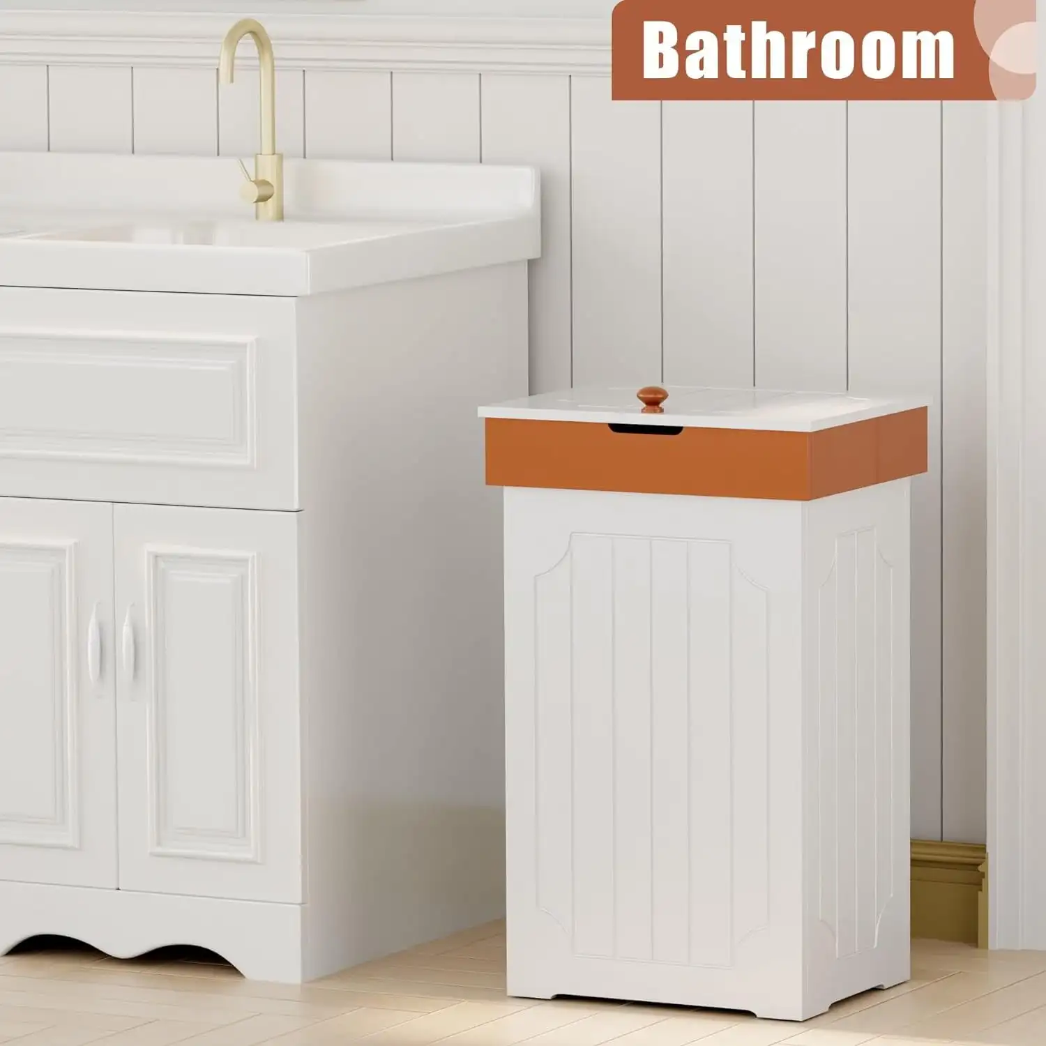 Trash Can Cabinet,23Gallon Kitchen Garbage Can,Wooden Recycling,Dog Proof Can,Trash Cabinet with Lid for Home Kitchen Bathroom
