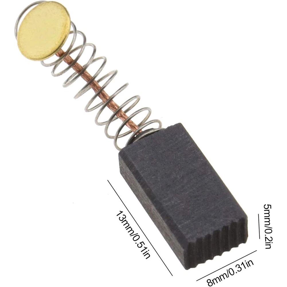 

Motor Parts Carbon Brushes 10pcs 13x8x5mm Accessories Carbon/Metal Dark Gray For Angle Grinder Power Tool Fittings