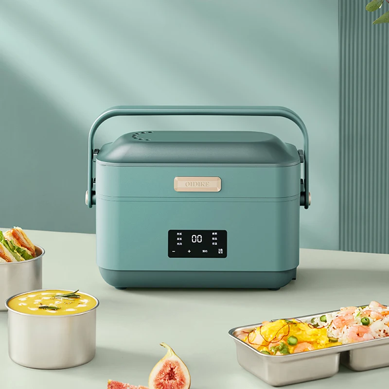 Contenitore per il pranzo elettrico portatile da 1,4 litri fornello di riso elettrico multifunzione contenitore per alimenti riscaldato veloce contenitore per il pranzo da viaggio con piroscafo per uova