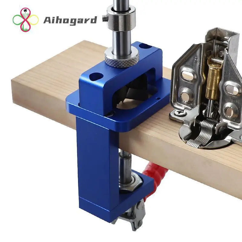 

35mm Hinge Boring Jig Woodworking Hole Drilling Guide Locator With Fixture Hole Opener Template Door Cabinet Hinge Install Punch