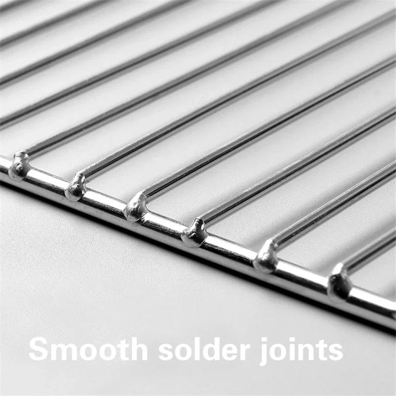 304 Stainless Steel Barbecue Net Fruit And Vegetable Drain Rack Cinnamon Rolls Bacon Grilled Meat Picnic Net Ust Resistant Healt