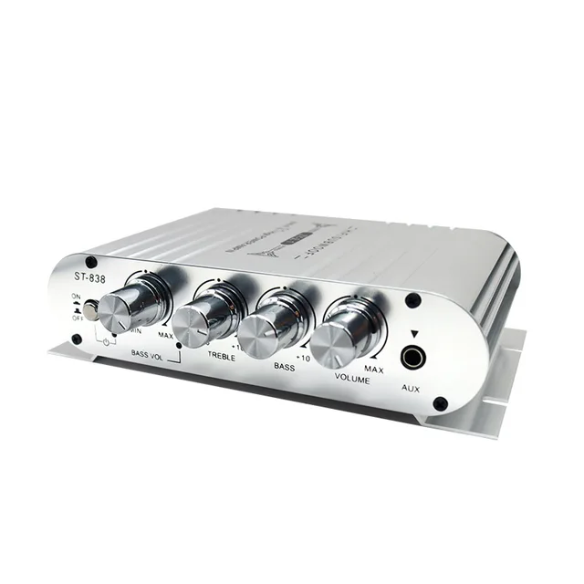 ST-838 HiFi 2.1 Channel Power Amplifier – Stereo Bass, 20Wx2+40W Class D Mini Player 5