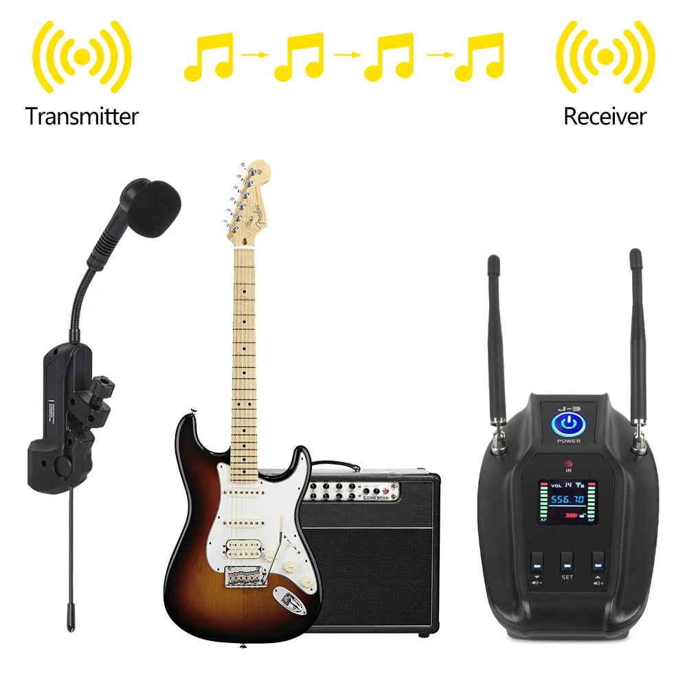 True diversity Baomic BM12V2 Saxe Saxophone Wireless Microphone Audio Professional UHF Wireless Instrument System Receiver