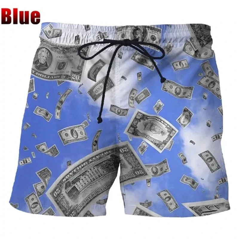 Bermuda Beach Shorts For Men Dollar 3D Printed Men's Board Shorts Unisex Casual Swimming Shorts Streetwear Vacation Beachwear 2