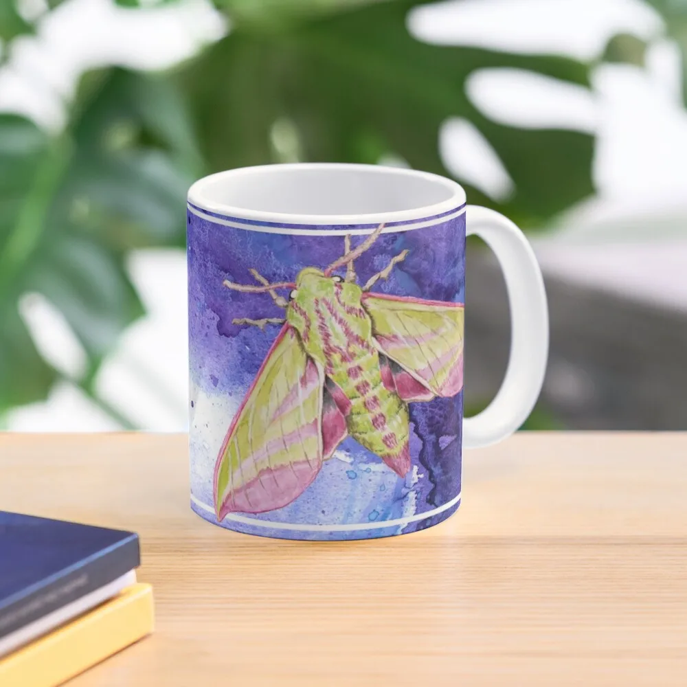 

Pink Elephant Hawk Moth Mug Coffee Mug Aesthetic Cups Porcelain Cups Sets Mug