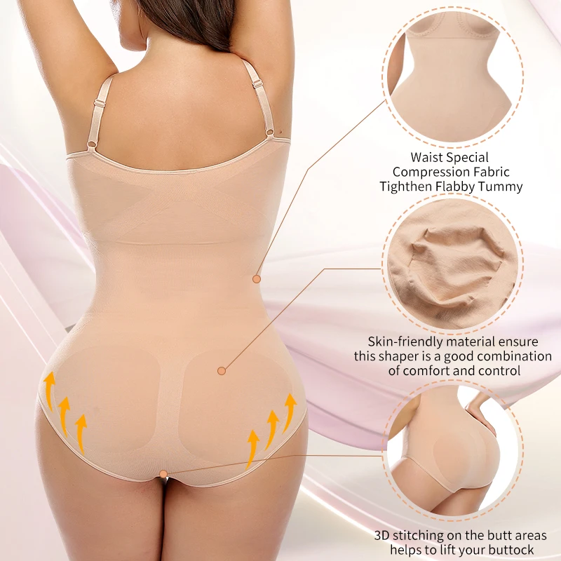 Slimming Shapewear Tummy Control Bodysuit - Nude – Pear Shapewear