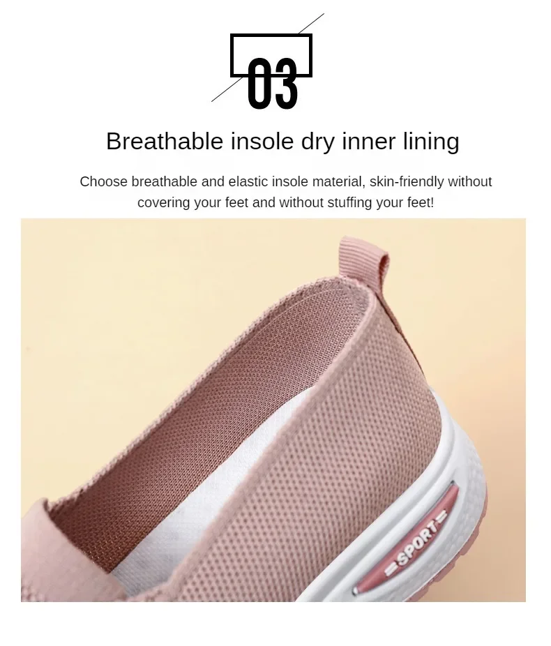 Womens Breathable Casual Walking Shoes - Fitness Flats in Pink Size 36-43