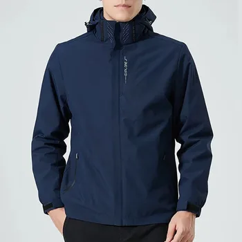 Autumn Spring Men's Outdoor Hooded Jacket Hot Sale Windbreaker Waterproof Climbing Hiking Punching Jacket Male Clothing