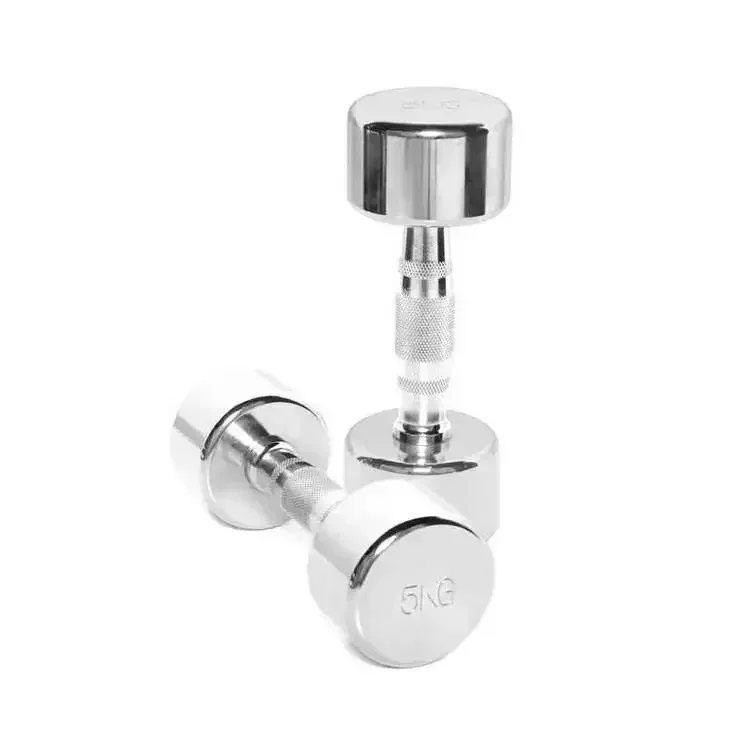 High Quantity Gym Equipment Free Weight Chromed Dumbbell Stainless Steel Chrome Dumbbell for Weight Lifting