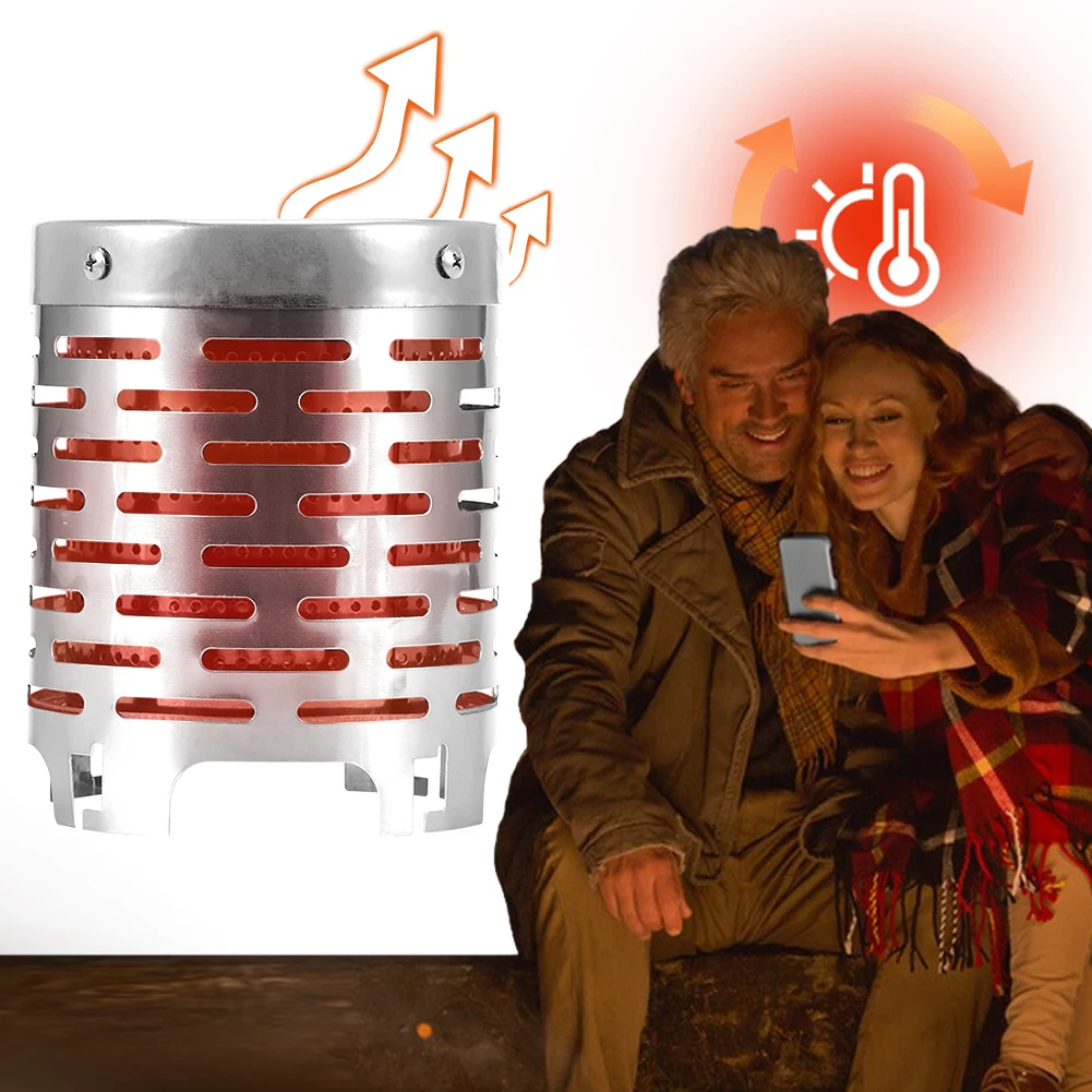 Mini Gas Heater Stove Stainless Steel Warming Stove Cover Camping Stove Warming Stove Hood for Outdoor Hiking Camping