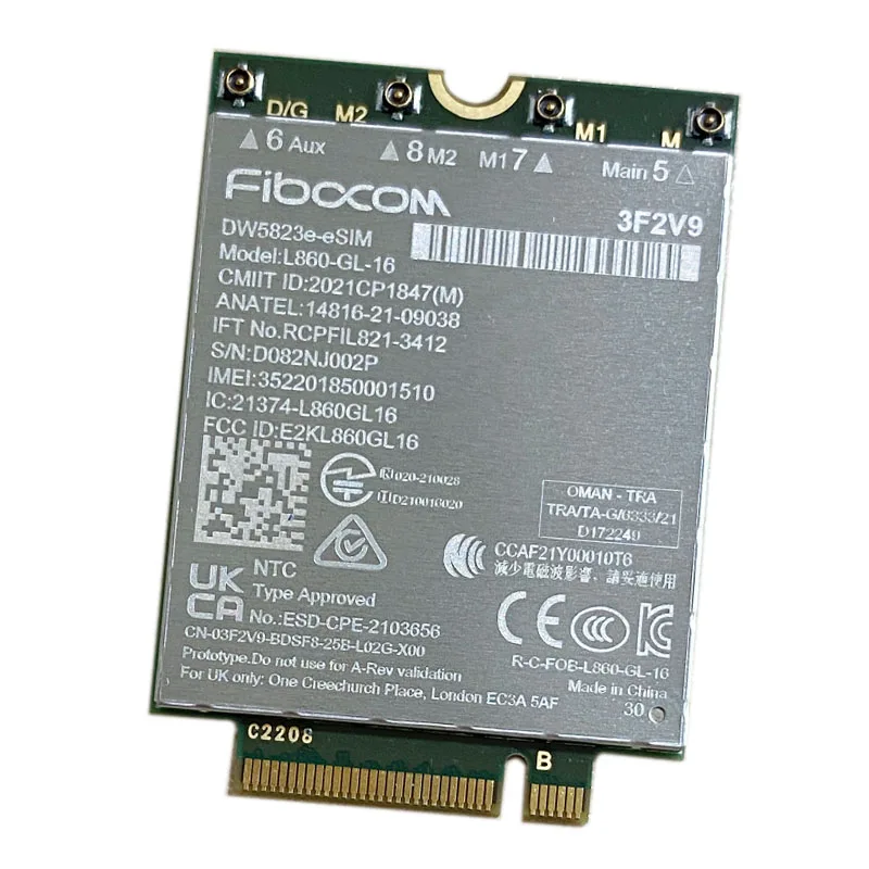 Módulo Lte Cat 16 L860-gl16 Dw5823e E-sim Modem 4g 1gbps M.2 Ngff Rede Lte Dw5823 L860 Esim 5440 5540 7440 - Imagem 2