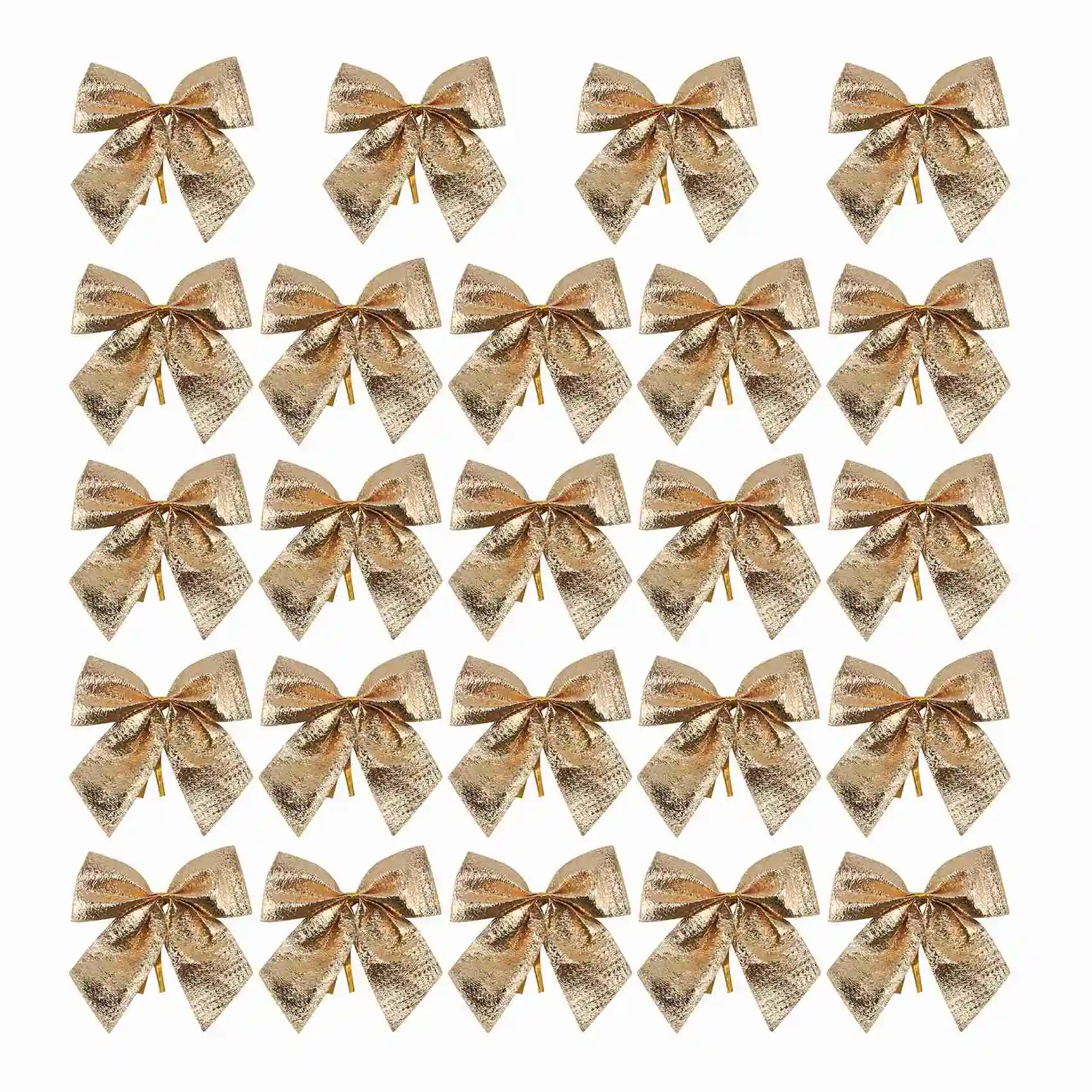 

24Pcs Decoration Ornament Hanging Bowknot Bow Butterfly Decore Tree Cute Christmas Tree (24pcs gold)