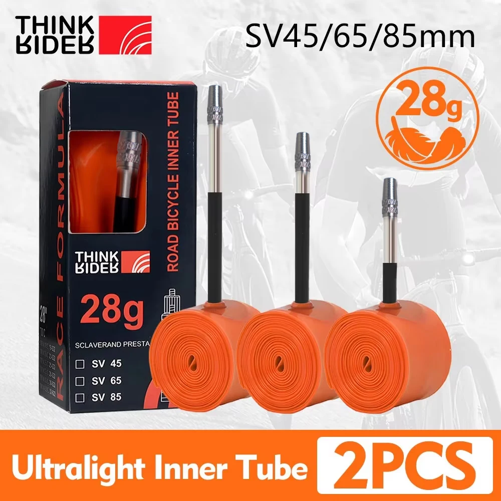 ThinkRider 28g Camera d'aria ultraleggera per bici 700 x 18 25 28 Pneumatico per bicicletta da strada TPU Lunghezza 45/65/85mm Valvola francese Tubo super leggero - immagine 3