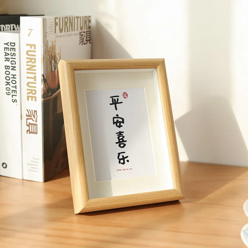 立体壁掛け式木製フォトフレーム,5/6/7/8インチ/新中国書道の絵画