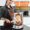 Vertical Rotisserie Oven Grill - Countertop Shawarma Machine Kebab Electric Cooker Rotating Oven, Stainless Steel Roaster w/Bake 4