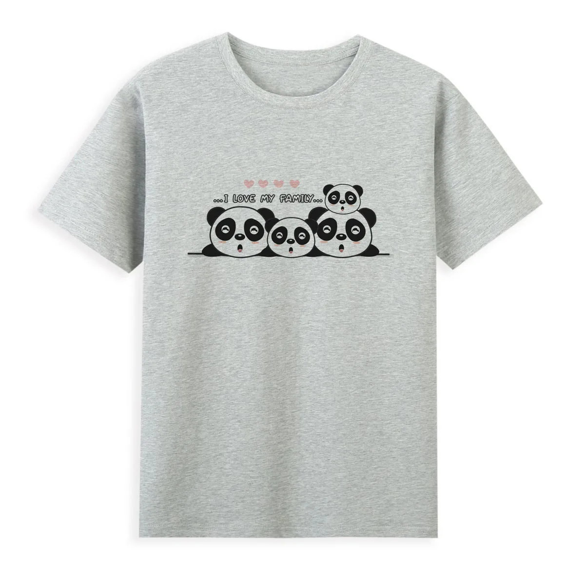 

Giant Panda Family Printed T-shirt Cute cartoon high-quality Tshirt Hot selling women's tops A236