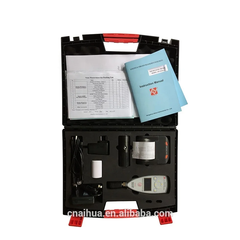 

Traffic Noise Integrating Sound Level Meter Kit with printer sound calibrator AWA5636-4 type 2 meter (30dB-140dB)