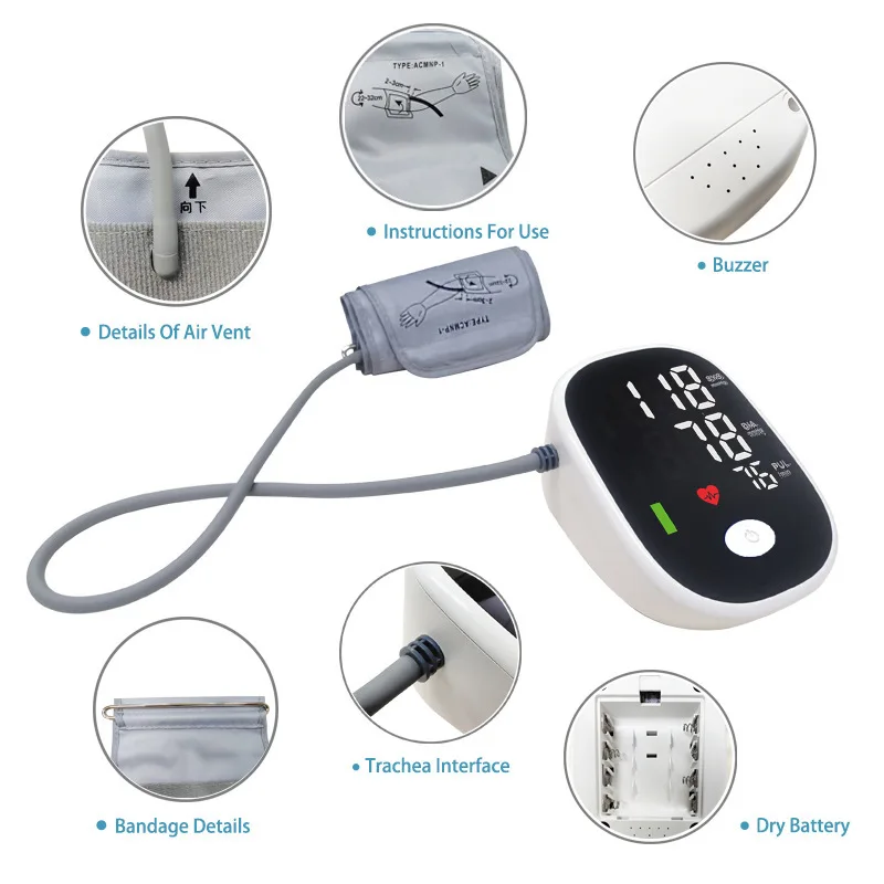 Arm Type Electronic Blood Pressure Monitor, Intelligent Blood Pressure Measuring Instrument, Household Monitor