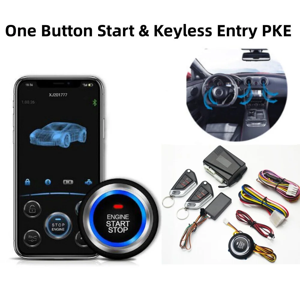 Mobile Phone Remote Control Start Car Autostart Engine One Button Start Stop System Automatic Engine starter Central Locking car door lock kit,car remote starter,car alarm remote control,car remote central kit,car remote door lock kit