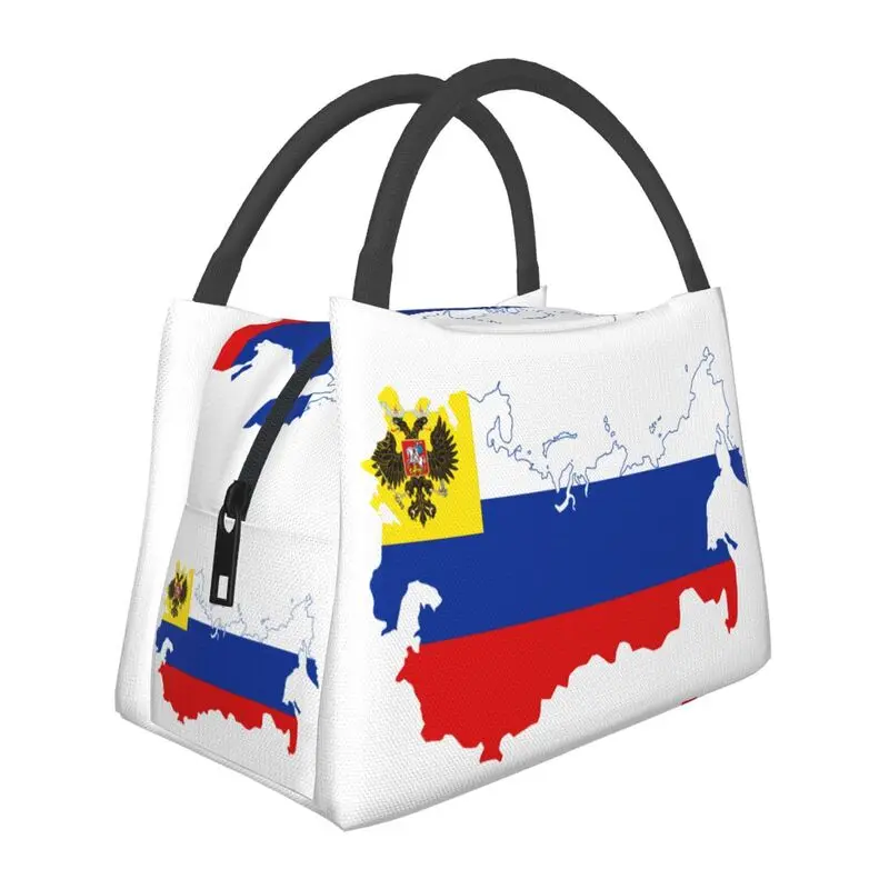 

Flag Map Of Russian Empire Insulated Lunch Bags for Camping Travel CCCP Soviet Union Waterproof Cooler Thermal Lunch Box Women