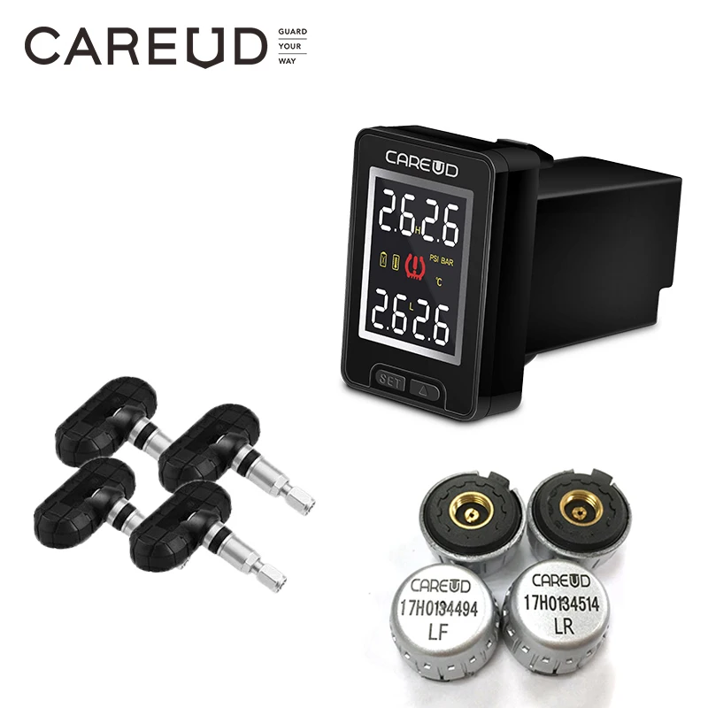 TPMS For Honda/Toyota/Nissan/Mazda Car electronics Wireless Tire Pressure Monitoring System Internal/External sensors CAREUD car tire pressure monitor car tire pressure sensor