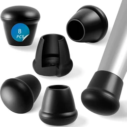 Silicone Furniture Leg Floor Protectors - Black Chair and Table Feet Covers for Scratch - Free Hardwood Floors (Black & White)
