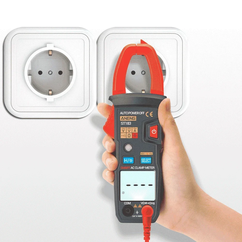 ANENG ST183 Digitales Zangenmessgerät 6000 Anzeigen True RMS Multimeter AC/DC Spannungsprüfer 600A Amperemeter Zange NCV Ohm Kapazität Hz – Detail 1