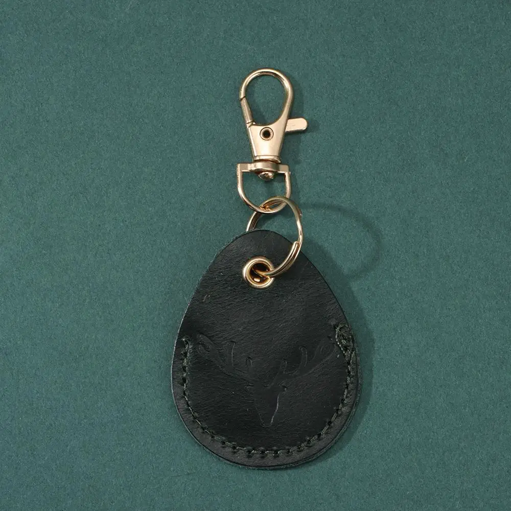 Leather Access Card Case Anti-lost Fingerprint-proof Card Holder Keychain Accessories Anti-fall Access Bag Universal