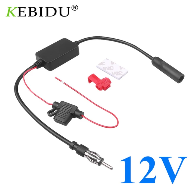 kebidumei Universal 12V Auto Car Antenna Radio FM Signal Amp Amplifier  Booster For Marine Car Vehicle FM Amplifier 88-108MHz - AliExpress