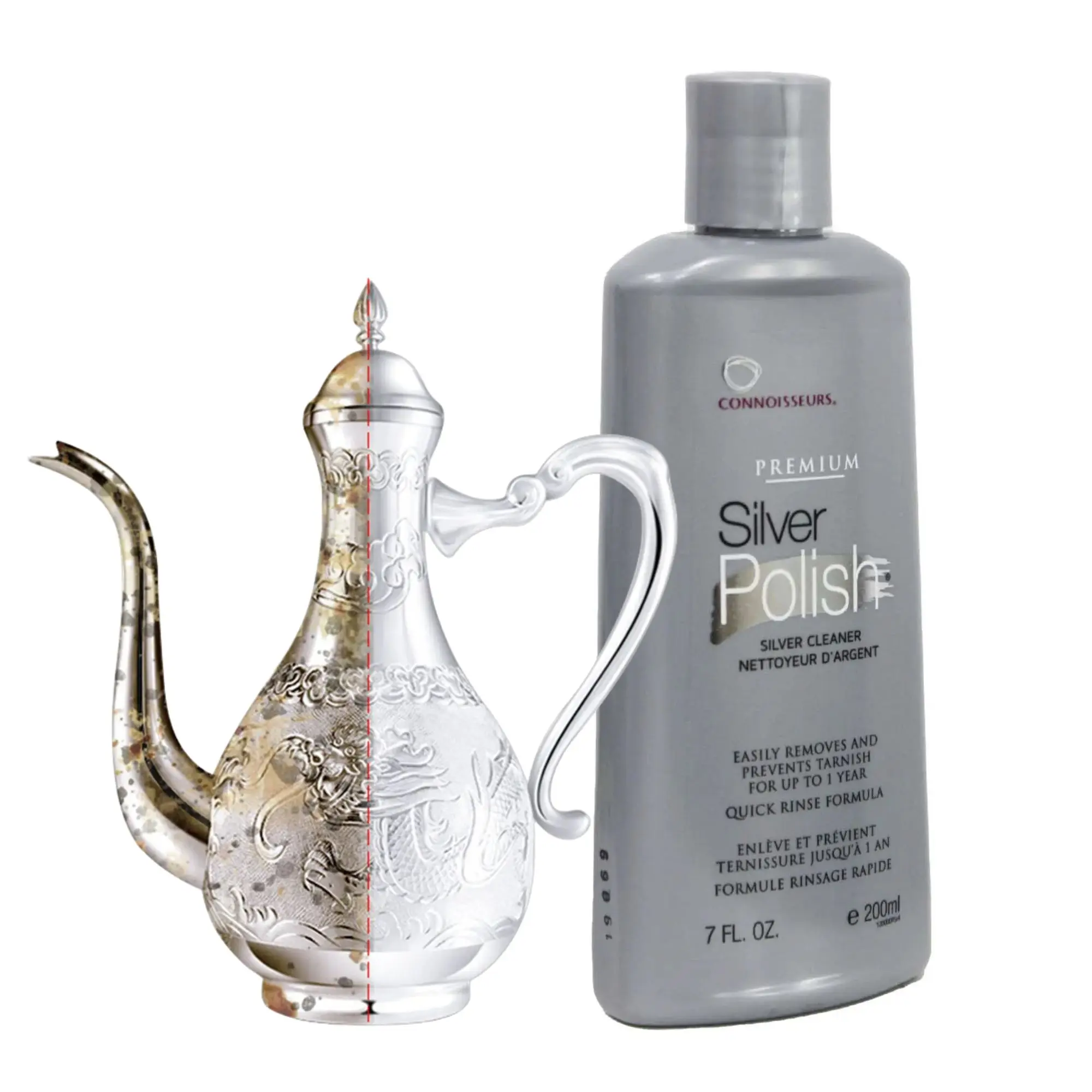 

Connoisseurs Silver Polish Liquid Oxidized Jewelry Antique Tableware kitchen Cleaner Safe Protective Prevent Tarnish